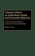 Front Cover Image Climatic Effects on Individual, Social, and Economic Behavior