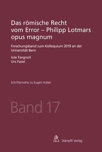 Front Cover Image Das römische Recht vom Error - Philipp Lotmars opus magnum