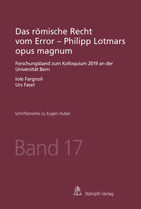 Front Cover Image Das römische Recht vom Error - Philipp Lotmars opus magnum