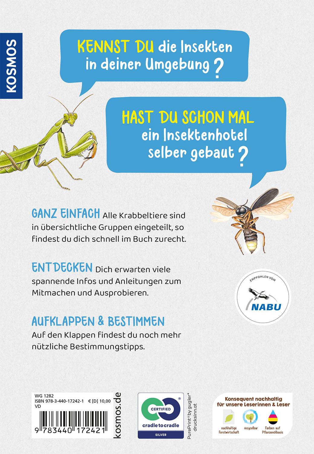 Back Cover Image KOSMOS Was krabbelt denn da? Naturführer für Kinder ab 8 Jahren