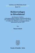 Front Cover Image Richtervorlagen in Eilverfahren?