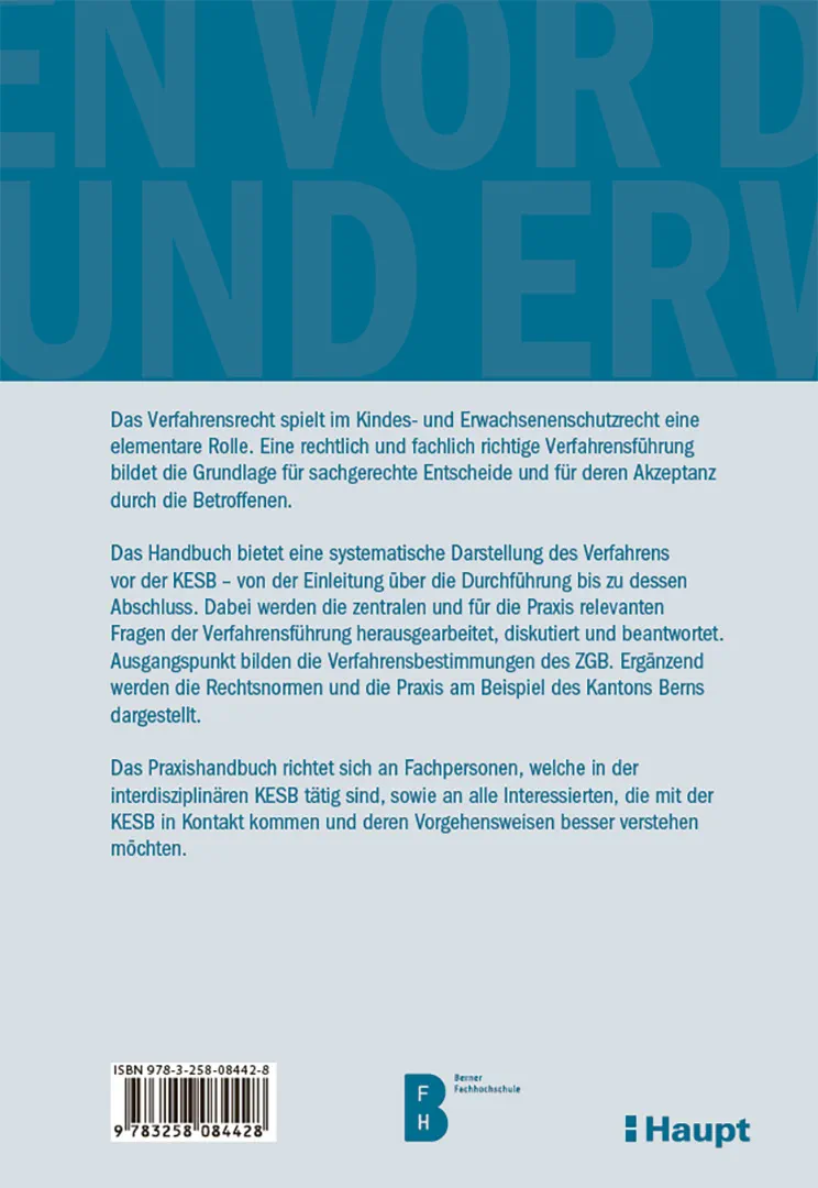 Back Cover Image Das Verfahren vor der Kindes- und Erwachsenenschutzbehörde
