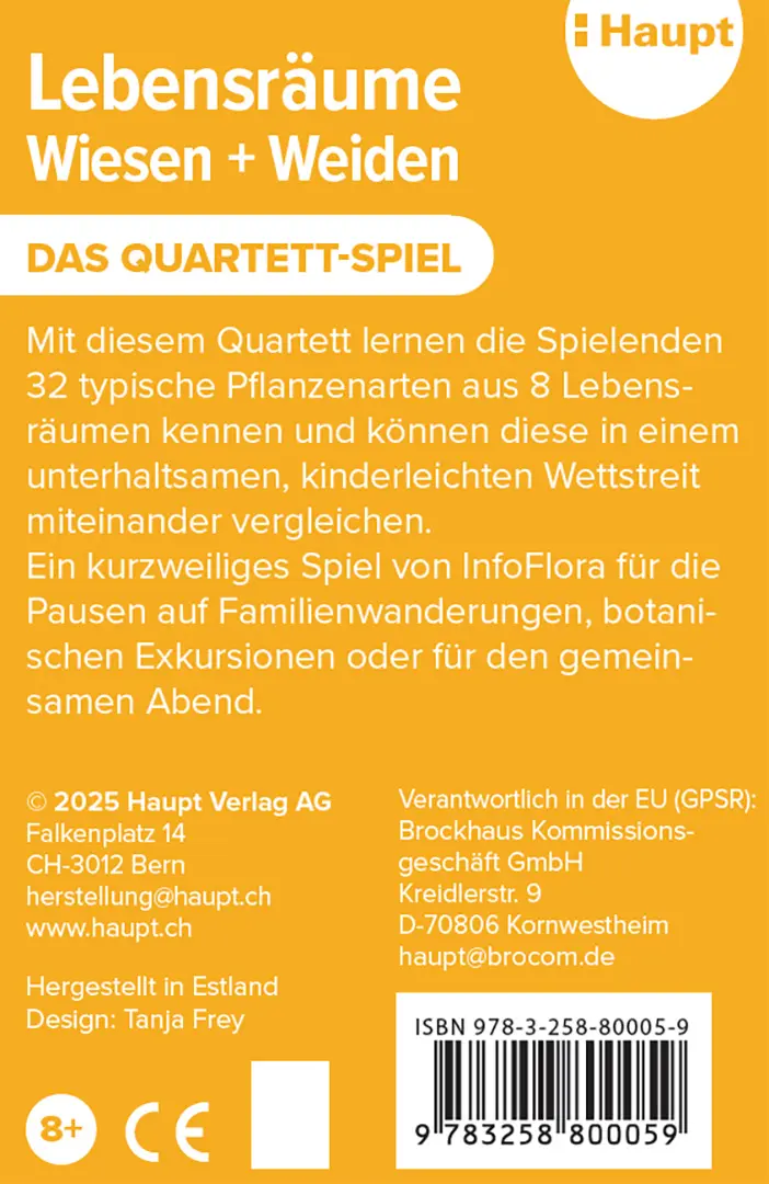 Back Cover Image Lebensräume Wiesen und Weiden – das Quartett-Spiel