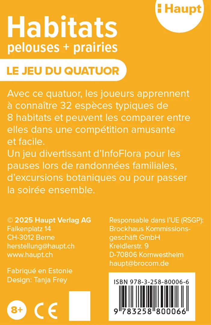 Back Cover Image Habitats pelouses et prairies – le jeu du quatuor