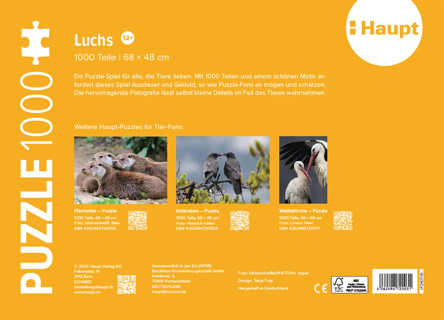 Rückseitencover Luchs – Puzzle