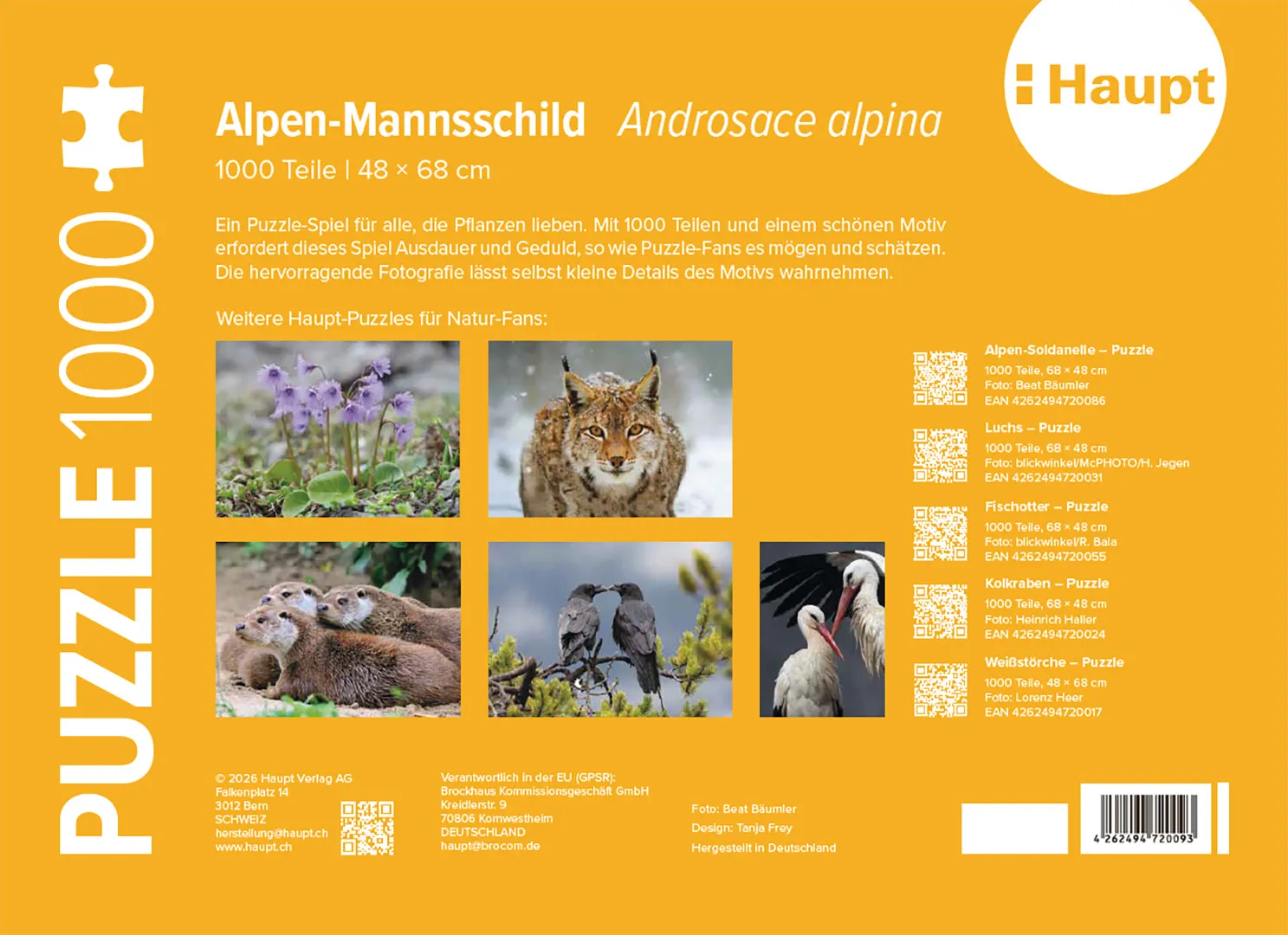 Rückseitencover Alpen-Mannsschild – Puzzle