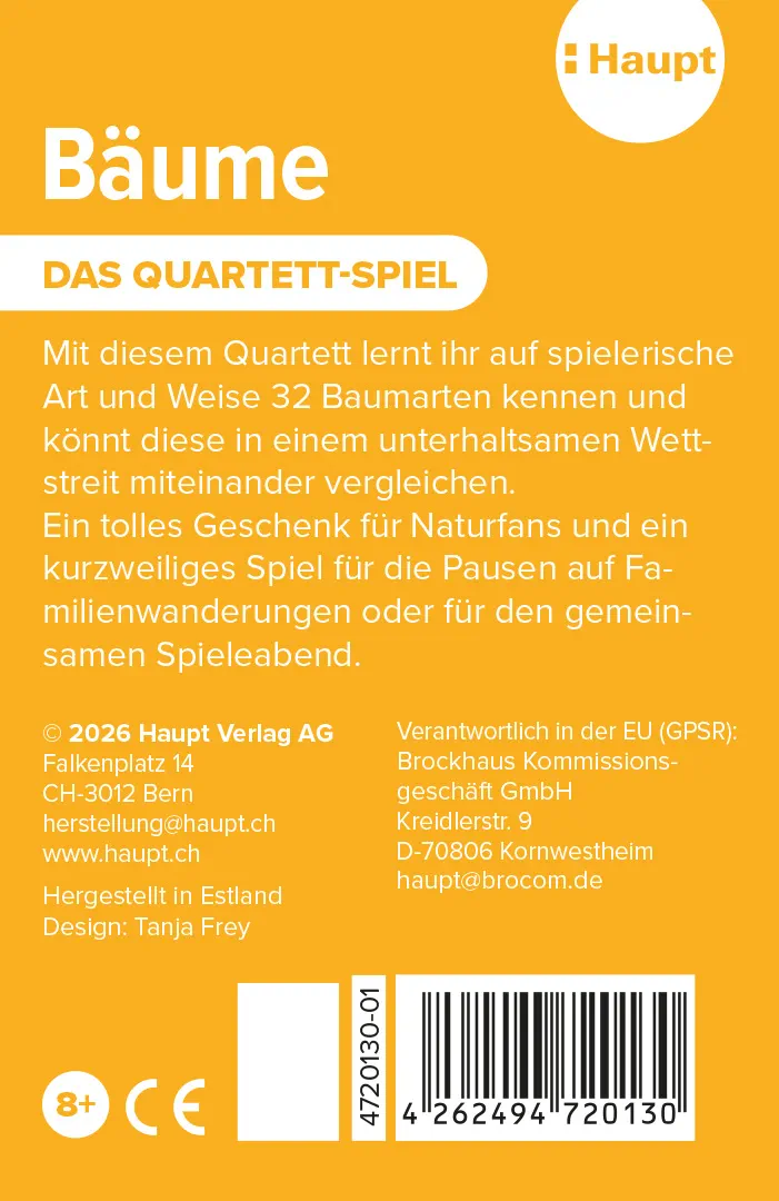 Rückseitencover Bäume – das Quartett-Spiel