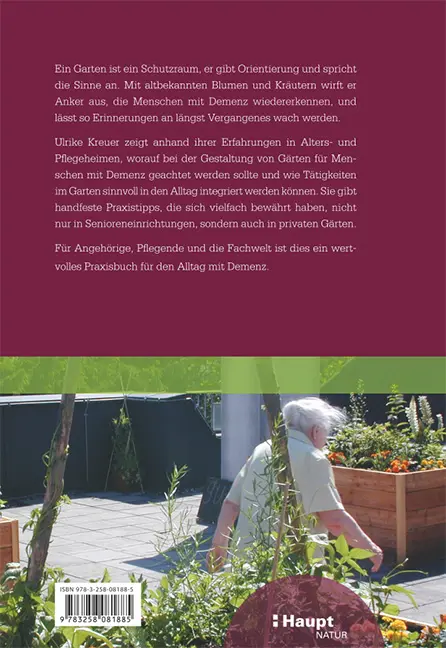 Rückseitencover Gartengestaltung für Menschen mit Demenz