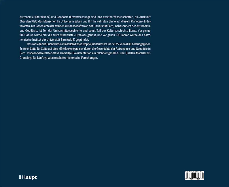 Rückseitencover Astronomie und Geodäsie in Bern