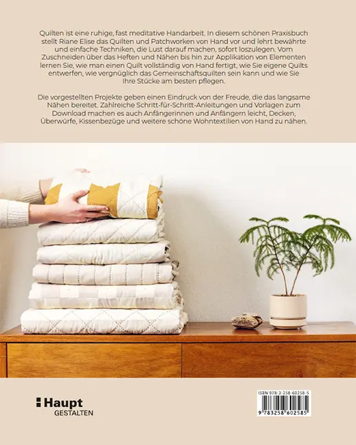 Rückseitencover Quilten von Hand