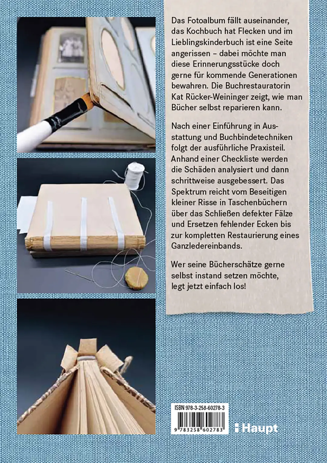 Rückseitencover Bücher restaurieren