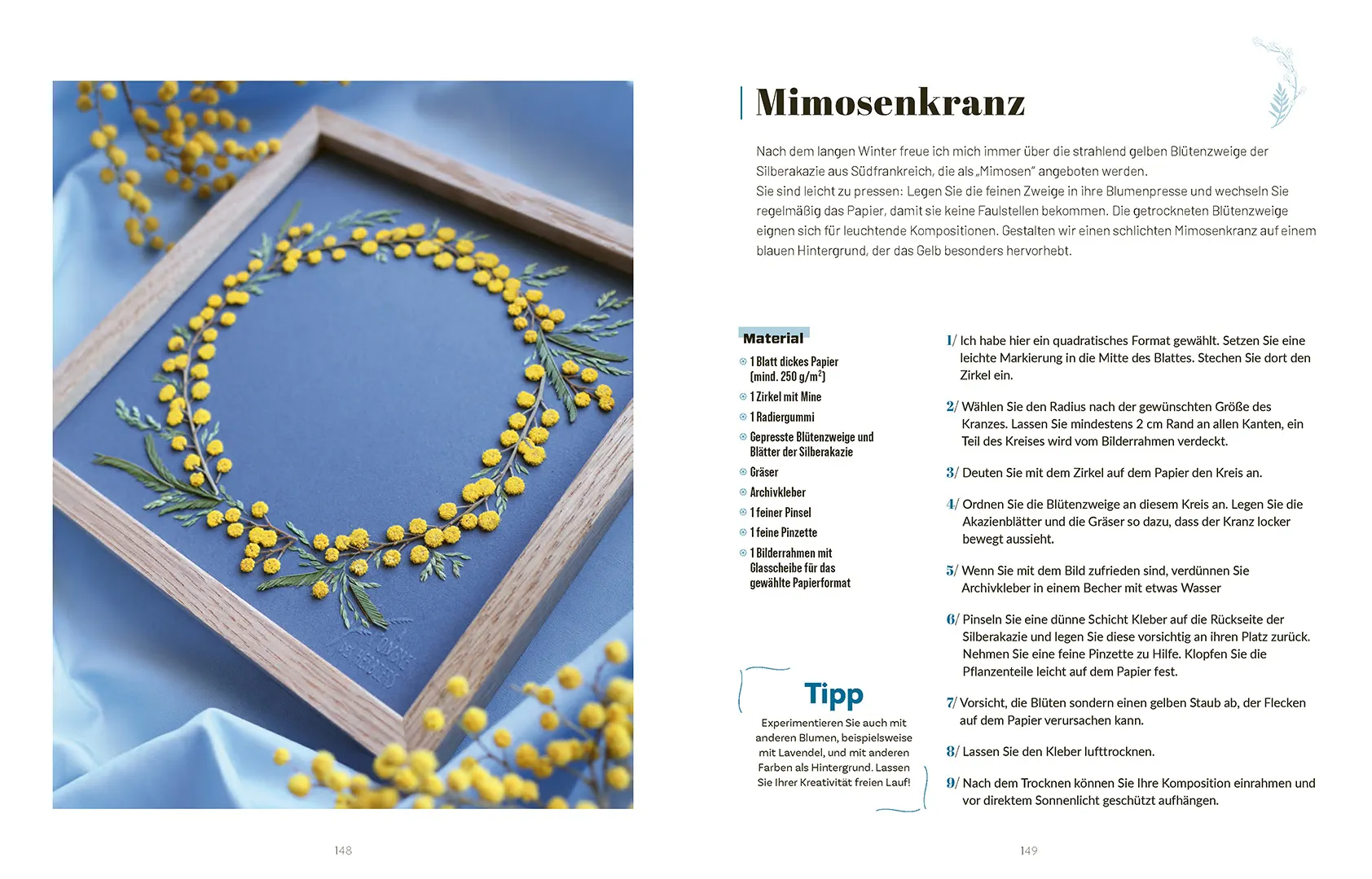 Beispielinhalt (Bild) Kunst aus Blatt und Blüte
